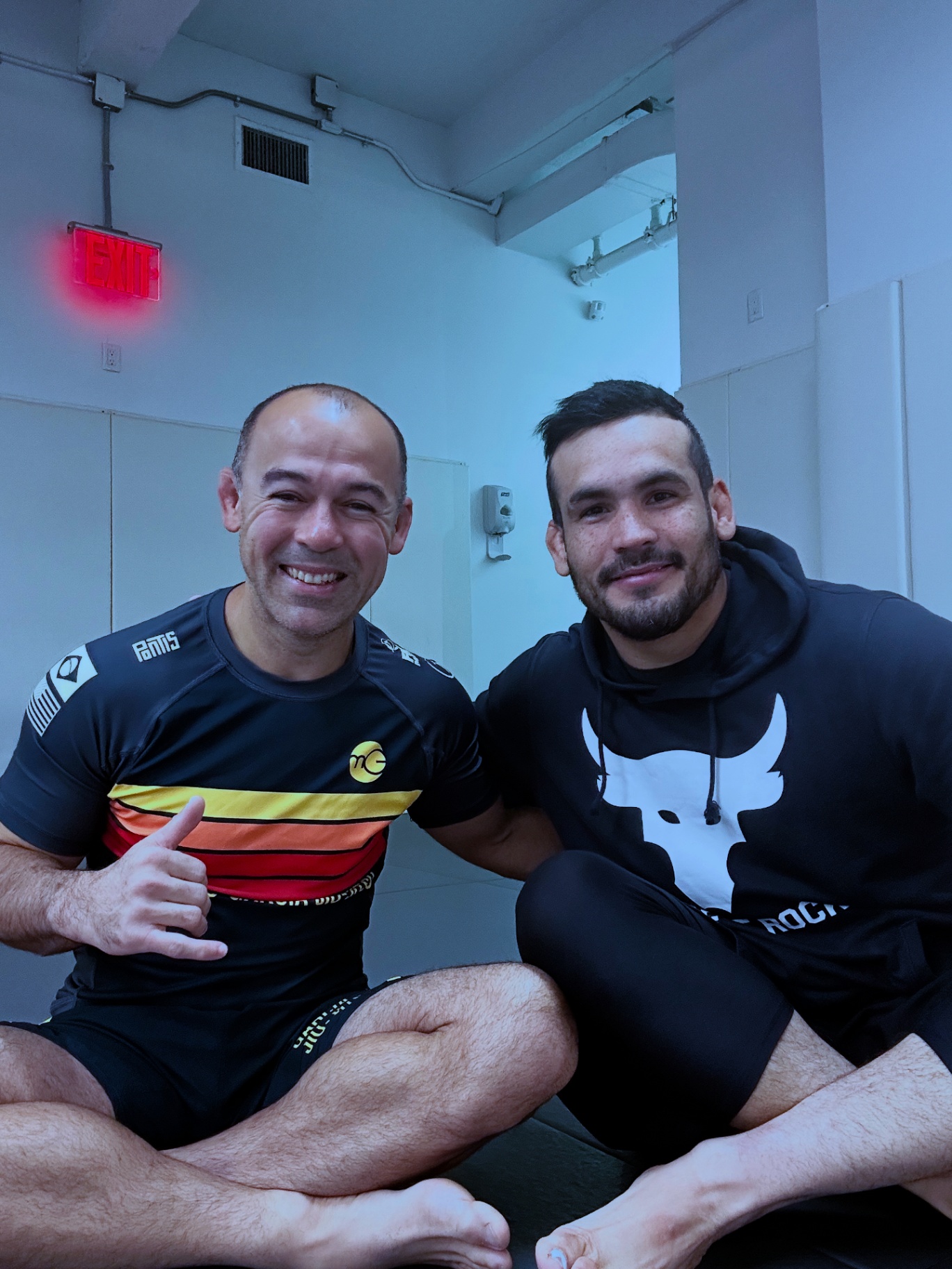 Marcelo Garcia and Manuel Morales after training